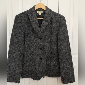 Ann Taylor Factory Store Gray Textured Blazer Jacket Size 14